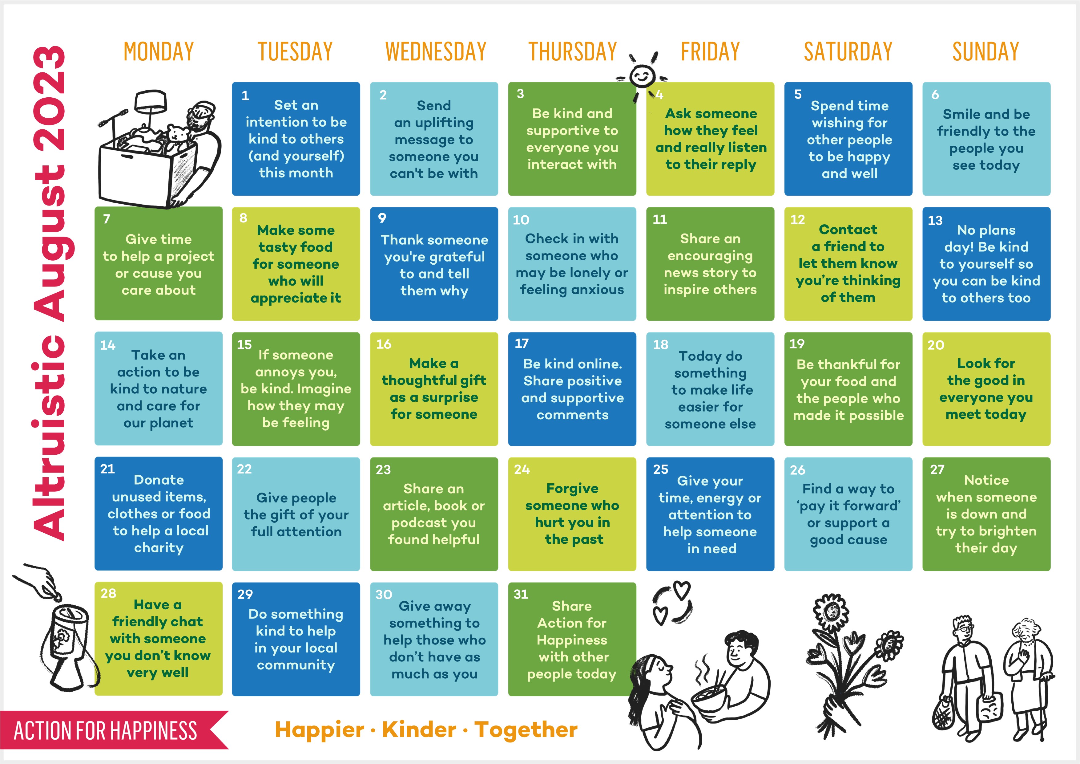 Altruistic August Action for Happiness